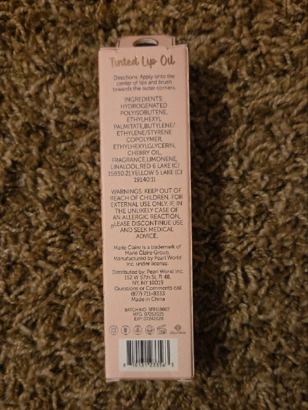 Marie Claire Cherry Tinted Lip Oil - Sheer Pink Gloss